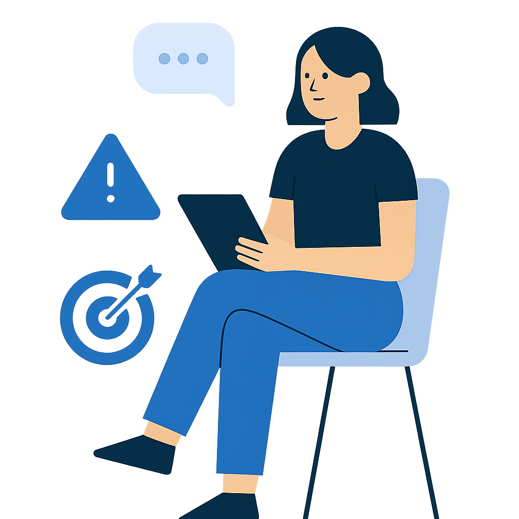 Illustration of a consultant listening and collaborating